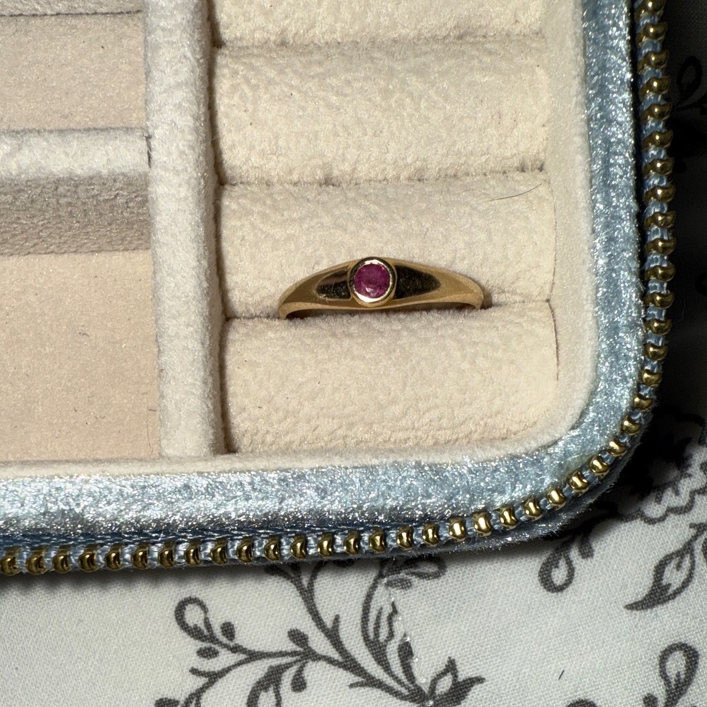 Gold Ring with Pink Stone